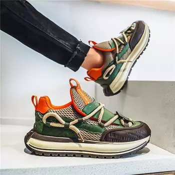2025 spring and summer sports shoes mecha mesh breathable casual men s shoes live broadcast dad shoes tooling shoes sports outdoor shoes 39