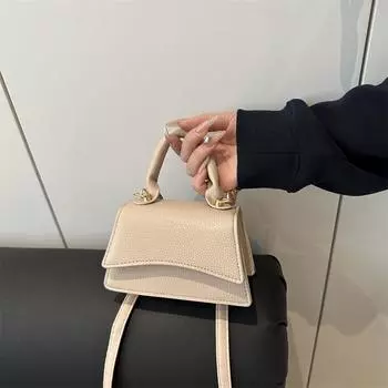 2025 spring and summer style, simple temperament, high-end sense, handbag, foreign literature and fashion, one shoulder crossbody small square bag коричневый