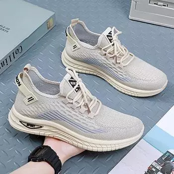 2025 spring, autumn and summer new large size men s shoes breathable coconut shoes mesh fly-woven casual sports shoes foreign trade 38