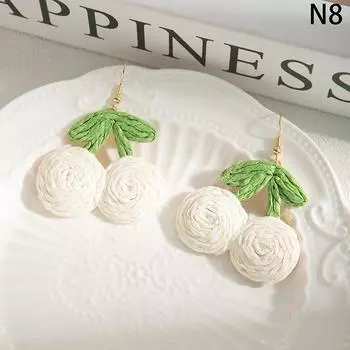 2025 Spring Bohemian Handmade Cherry Fruit Earrings Beach Vacation Personalized Sweet Earrings For Women