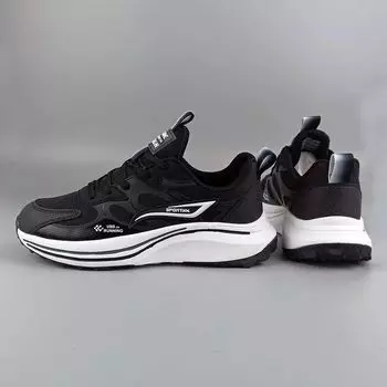 2025 spring fashion trend casual shoes platform outdoor running men s shoes men s foreign trade new sports shoes 39 чёрный