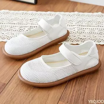 2025 Spring Fashion Women s Sports Shoes Breathable Mesh Women s Walking Shoes Flat Shoes Soft Soled Comfortable Women s Shoes 38 бежевый