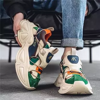 2025 spring Guochao live broadcast niche thick-soled ins dad shoes Hong Kong style thick-soled breathable sports shoes men s tide 39