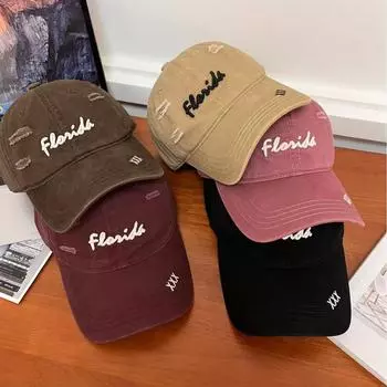 2025 spring hole three-dimensional embroidery baseball cap street face small versatile sunshade couple cap tide M56-58cm чёрный