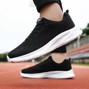 2025 spring light men s shoes black fly-woven mesh sneakers soft-soled large-size running shoes men s casual shoes 38