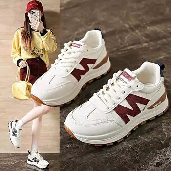 2025 spring little white shoes new ins female students height increase platform sports board shoes casual shoes 35 чёрный