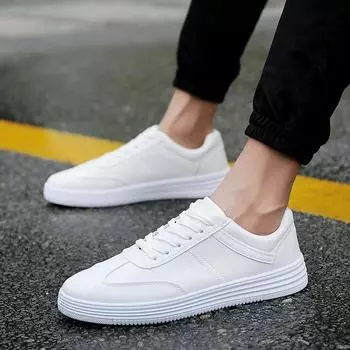2025 spring men s casual men s shoes Korean version of the trend versatile height increase white shoes men s board shoes student men s tide shoes 39 белый