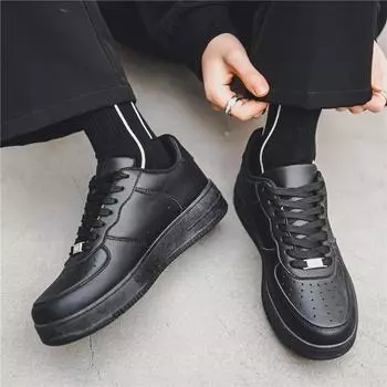2025 spring men s new small leather shoes trend versatile shoes casual versatile board shoes business style light luxury black shoes 39