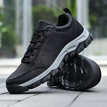 2025 spring men s shoes leather surface versatile sports shoes men s comfortable leisure middle-aged and elderly running large size board shoes 39