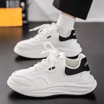 2025 spring men s shoes new breathable little white shoes men s trend versatile platform sports shoes casual dad trendy shoes 39