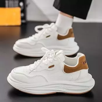 2025 spring men s shoes new breathable little white shoes men s trend versatile platform sports shoes casual dad trendy shoes 39