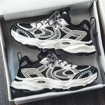 2025 Spring Men s Shoes New Breathable Mesh Shoes Men s Trend Versatile Platform Sole Athleisure Daddy Trendy Shoes 39