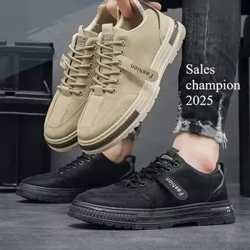 2025-Spring Men s Shoes New/ Breathable Work Safety Shoes Trendy Versatile Non-slip Sports Comfortable Eva Insoles Rubber Upper 41 серый