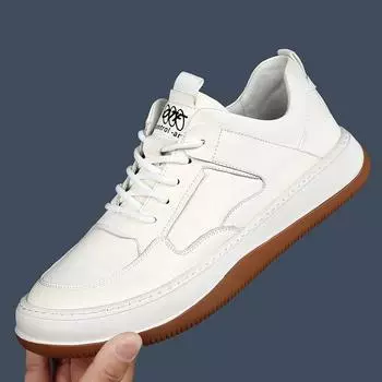 2025 spring new breathable casual leather shoes crooked clown shoes thick baseplate shoes men s European station men s shoes trendy shoes 38