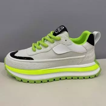 2025 Spring New Casual Sneakers Mens Simple Retro Platform Heightening Dad Shoes Comfortable Breathable Mens Casual Shoes 39 зелёный