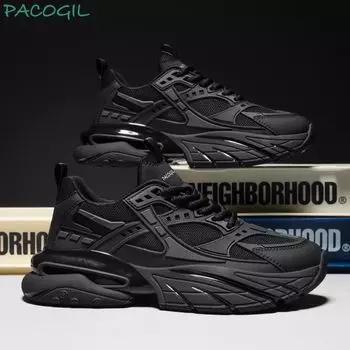 2025 spring new Darth Vader leather black sneakers dad shoes versatile fashion casual shoes men s shoes 39 чёрный