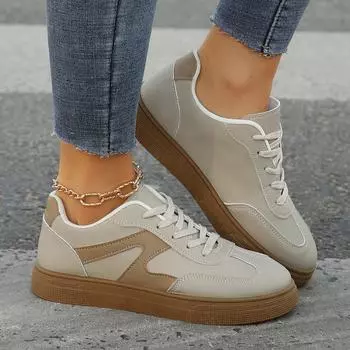 2025 spring new fashion casual women s training shoes soft sole platform comfortable sports shoes flat fashion women s board shoes 36 хаки