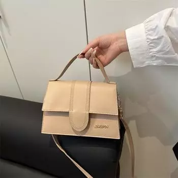 2025 spring new fashion versatile shoulder messenger bag high sense light luxury letter versatile handbag small square bag белый