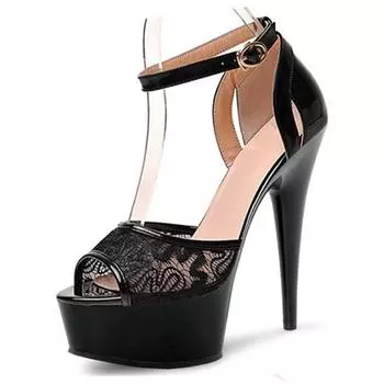 2025 spring new fish mouth hate sky high sandals thin heel versatile Roman mesh high heel women s shoes 34