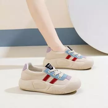 2025 spring new Korean version ins breathable little white shoes women s low-top casual board shoes platform muffin shoes KT2682 35