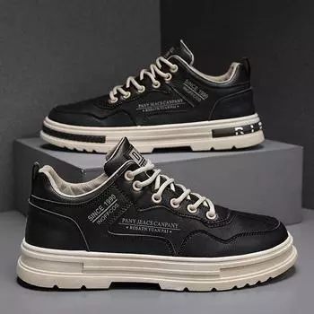 2025 spring new leather thick-soled heightening Martin shoes fashionable versatile youth daily sports and leisure men s shoes 39