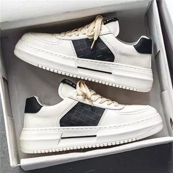 2025 spring new little white tide shoes dad men s shoes versatile casual sports board shoes leather shoes Internet celebrity explosion 39