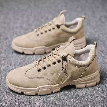 2025 spring new low-top breathable tooling short boots men s shoes versatile retro casual board shoes summer Martin short boots 39 чёрный