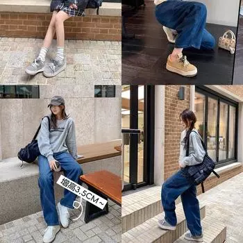 2025 spring new matte board shoes Korean simple and versatile casual thick-soled lace-up lightweight sports little white shoes women 35 жёлтый