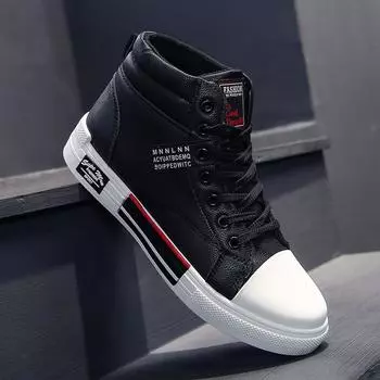 2025 spring new men s board shoes Korean version of white shoes fashion trend casual shoes young men s shoes 39 чёрный