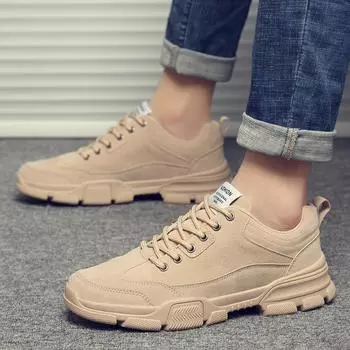 2025 spring new men s boots youth tooling trendy shoes British style Martin boots men s outdoor work shoes 39 коричневый