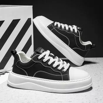 2025 spring new men s casual dad shoes platform height increase super leather white shoes men s sports trendy shoes 39