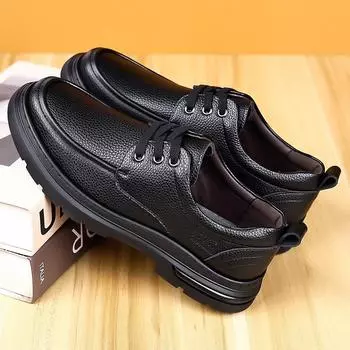 2025 spring new men s handmade online lace-up casual leather shoes men s soft-soled foot-covering business single shoes 38