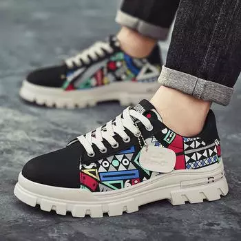 2025 spring new men s shoes fashion personality trendy shoes low top platform casual single shoes work work sports board shoes 39