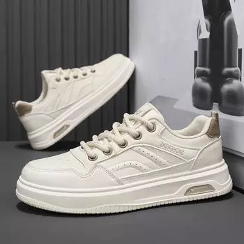 2025 spring new men s shoes flexible non-slip comfortable breathable low-top casual board shoes fashion trendy shoes Shoes 39 белый