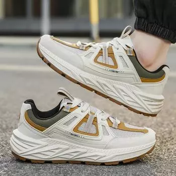 2025 spring new mesh breathable running mountaineering fashion low-top platform dad shoes trendy casual sports shoes 39
