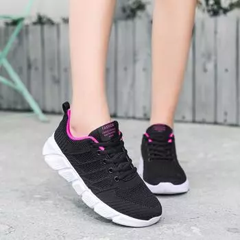 2025 spring new pace light casual shoes women s trend versatile running shoes refreshing breathable mesh shoes women 35 чёрный