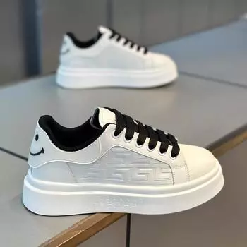 2025 spring new shoes men s little white shoes Korean version trendy shoes versatile deodorant casual men s shoes sports breathable board shoes 39 белый