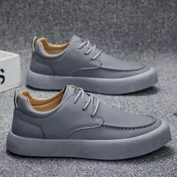 2025 spring new thick baseplate shoes men s shoes leather surface fashion trendy versatile sports casual shoes British style single shoes 39