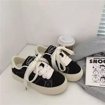 2025 spring new versatile canvas shoes women s ins tide sports shoes matte leather Korean version Harajuku student skateboard shoes 35 красный