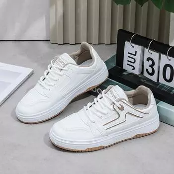 2025 spring new versatile little white shoes women s summer explosion student sports flat bottom casual breathable heightening board shoes 35