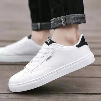 2025 spring shoes men s little white shoes men s Korean version of versatile board shoes low-top flat men s shoes trendy fashion Internet celebrit 39 белый