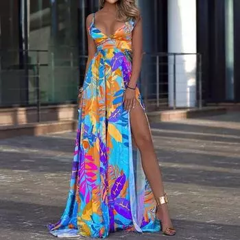 2025 Spring/Summer Bohemian Strapless Stretch Dress with Floor-Length Hem S