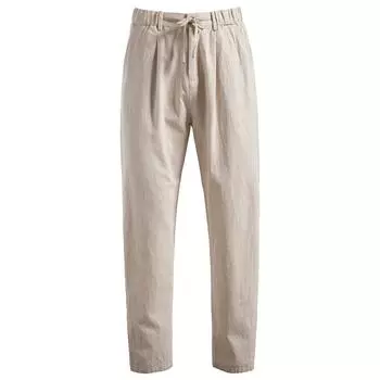 2025 Spring/Summer New Men S Cotton And Hemp Casual Pants Breathable Pants Versatile Bottom Pants Men S чёрный