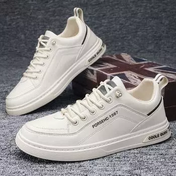 2025 spring trendy shoes versatile men s one-pedal white shoes Korean version deodorant casual sports board shoes men 39 чёрный