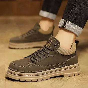 2025 spring viral trends men s overalls shoes, retro young men s shoes, British fashion low-top Martin boots 39