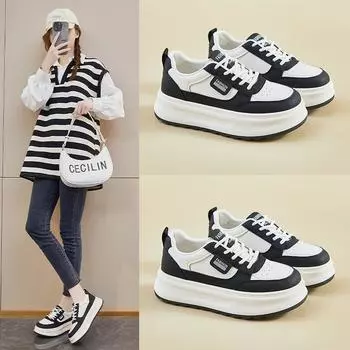 2025 spring white shoes women s high-end sense new Korean version ins platform casual board shoes fashion versatile women s shoes 35
