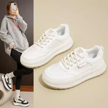 2025 spring white shoes women s high-end sense new Korean version ins style platform casual board shoes fashion versatile women s shoes 35