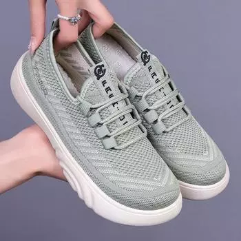 2025 Spring Women s Mesh Mom Shoes Breathable Soft-Soled Casual Shoes for Walking Comfort Non-Slip Lightweight 36