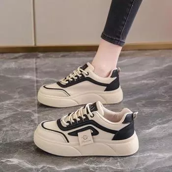 2025 spring women s shoes new breathable little white shoes children s versatile ins Korean version of platform sports shoes casual board shoes 35