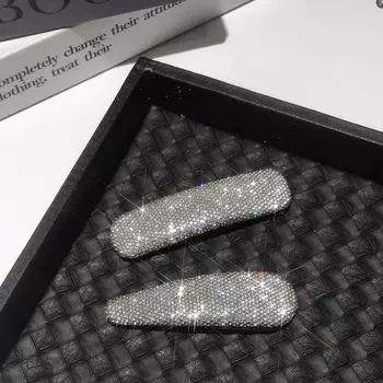 2025 Стильная заколка для волос BB со стразами: Модная заколка для хлеба для элегантной челки Square